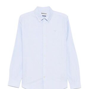 Barbour Men's Long Sleeve Button Up Shirt, Blue Check, Large